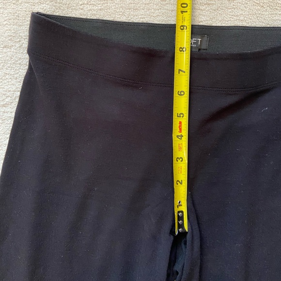 Loft black elastic waist wide leg capris pants - Picture 5 of 7